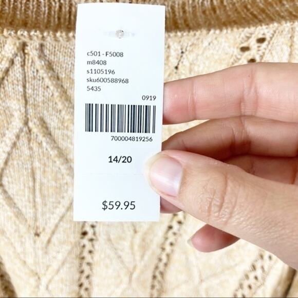 NWT Lane Bryant Tan Cowl Neck Poncho Sweater Sz 14/20 Comfy Cozy Minimalist - Picture 5 of 9